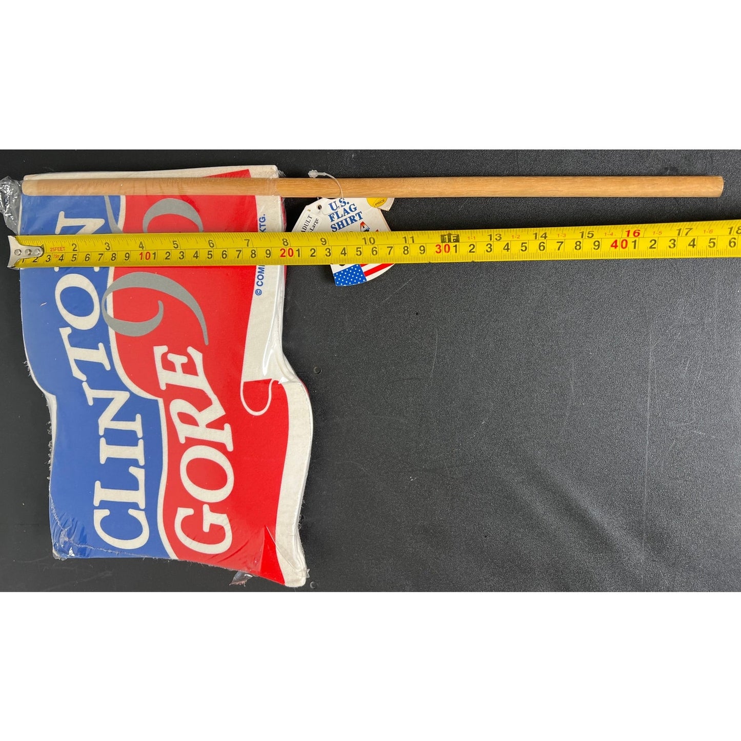 NWT US Flag Clinton Gore Democratic 96 T-shirt 100% Cotton XL