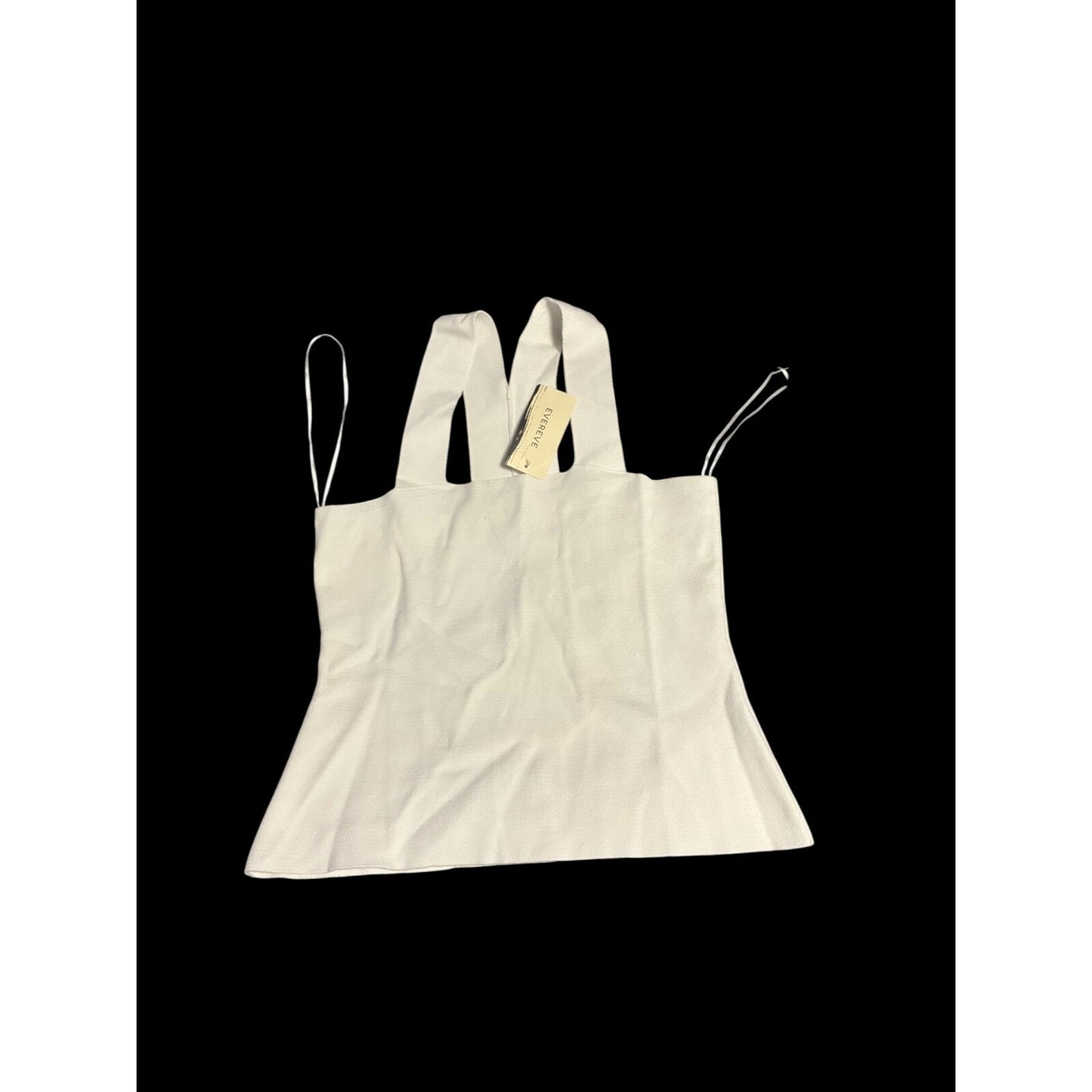 NWT EVEREVE Square Neck Racerback Tank Size Large White