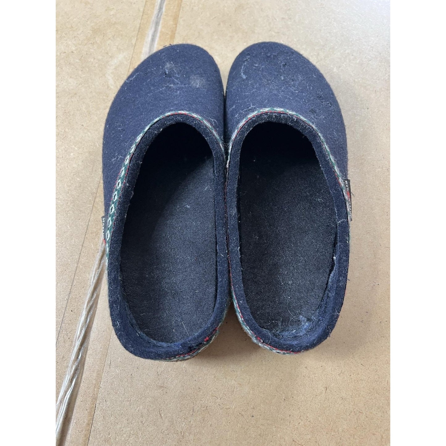 Haflinger Shoes Womens Size 9 Blue Wool Felt Slip On Comfort Clog Slippers