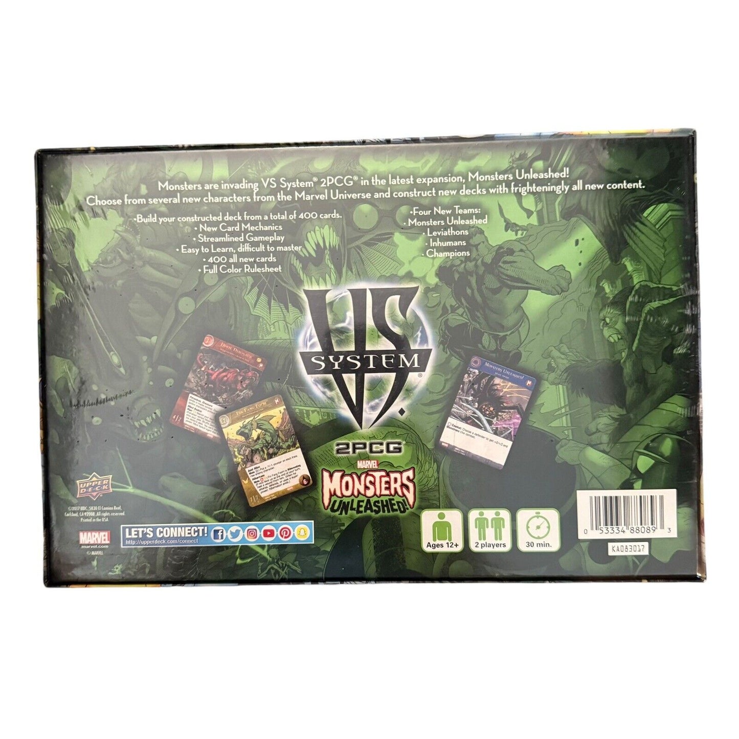 2017 Upper Deck VS System 2PCG Marvel Monsters Unleashed! 400 Card Game Set NEW!