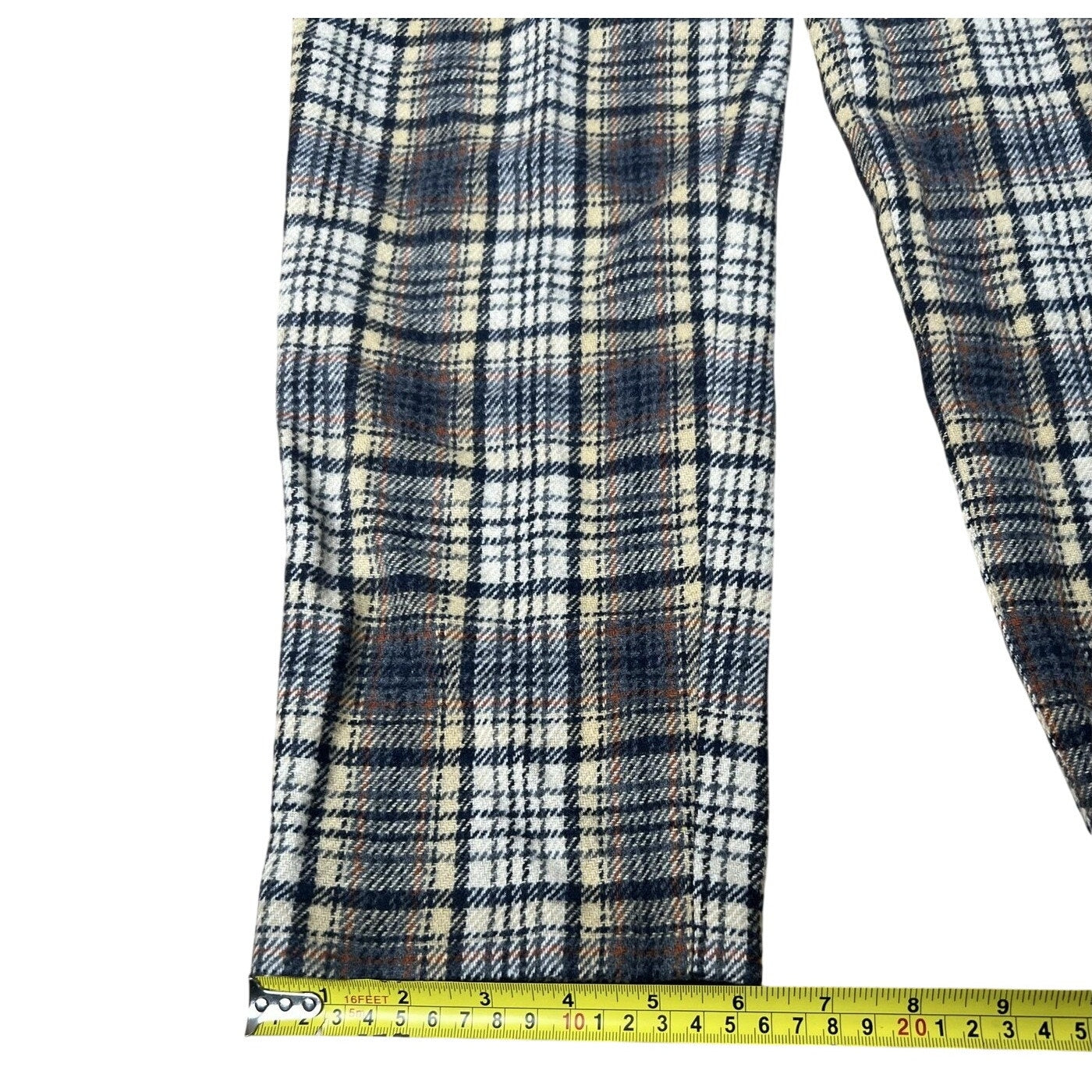 Sienna Pants Womens 12 Beige Plaid Ankle Wool Polyester Slim Lined Pockets Zip