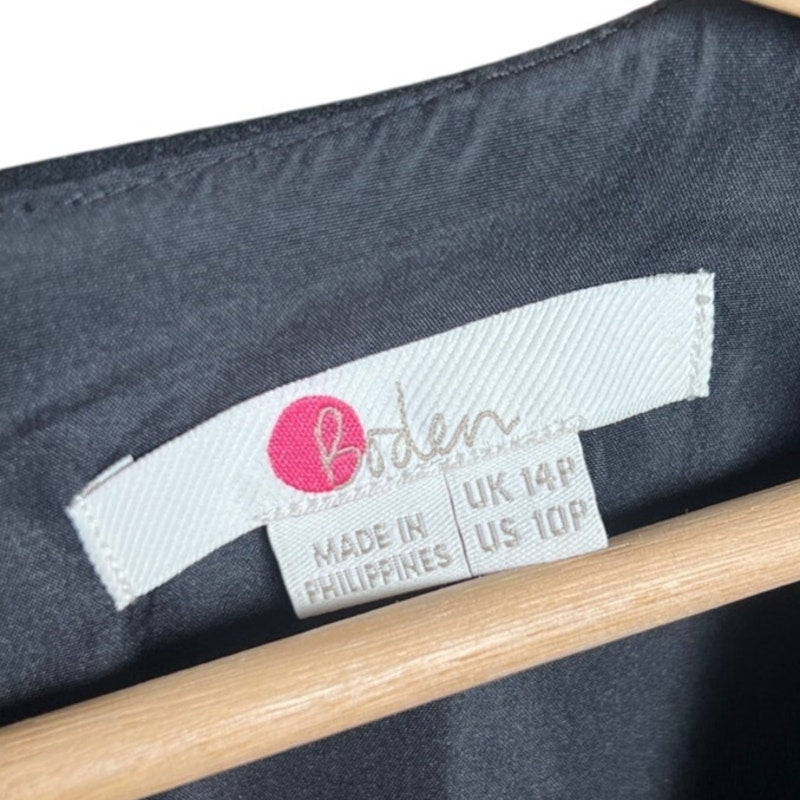 J.P. Boden Long Black Midi Women Dress Size 10P Waist Tie