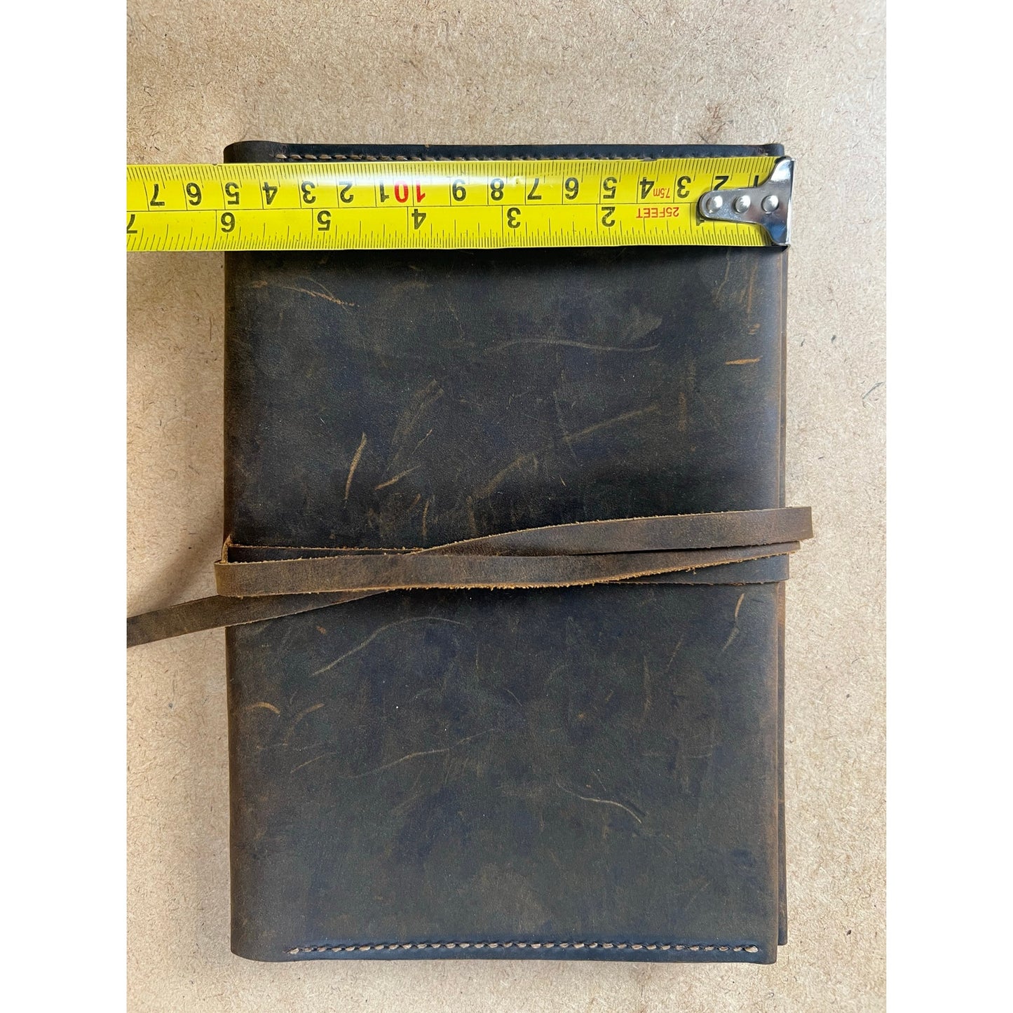 Handmade Brown Leather Journal Cover Medium Bookbinding Notebook Rustic
