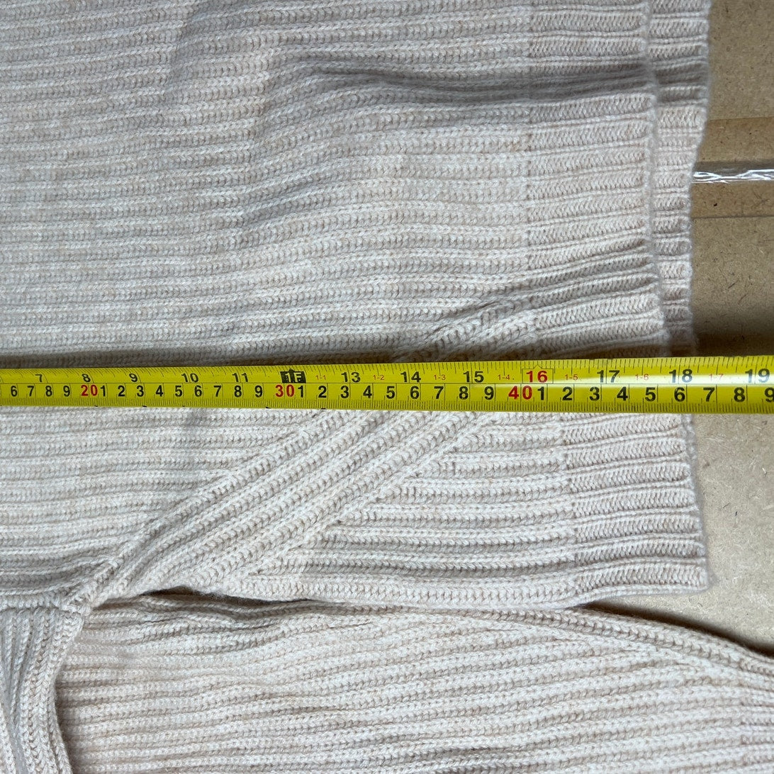 Naadam Merino Wool Cashmere Fisherman Turtleneck Winter White Women's size Small