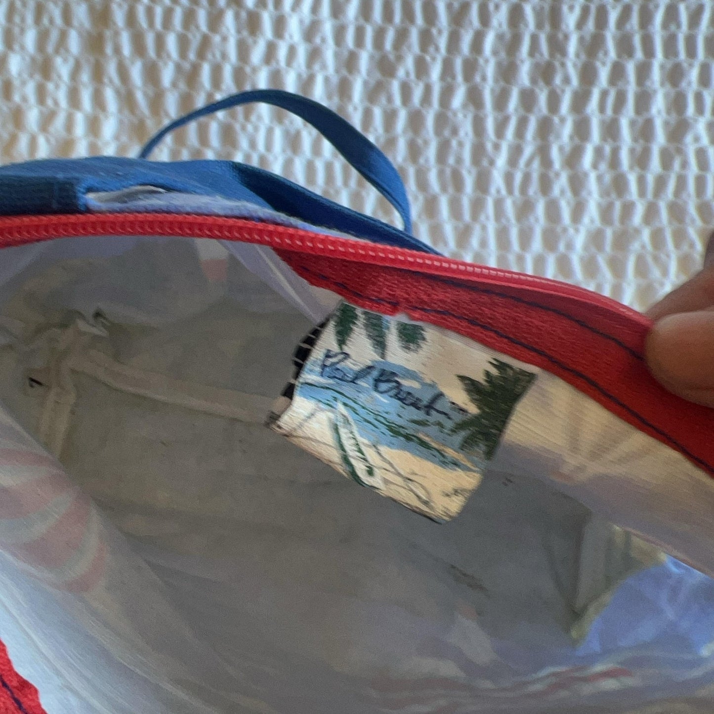 Paul Brent Crossbody Bag Womens Small Blue Canvas Lined Zip Hot Air Balloon