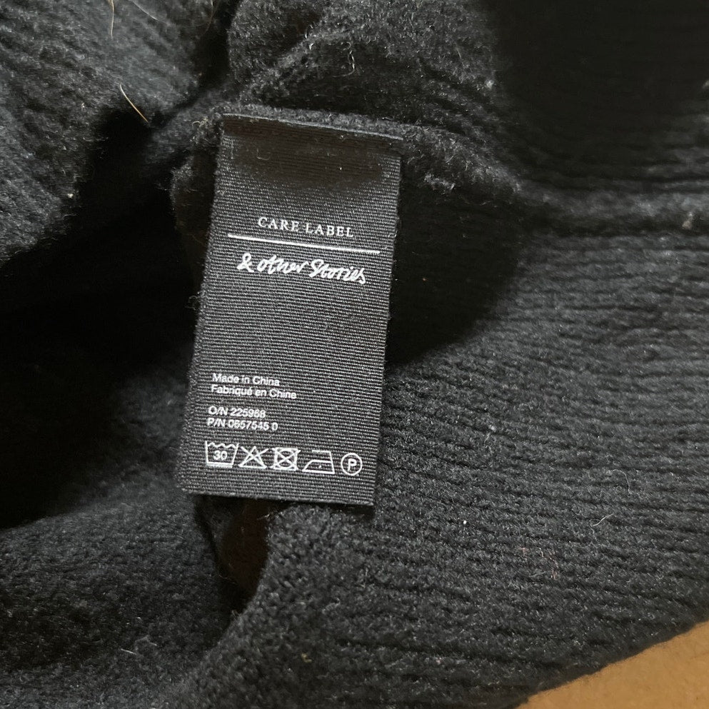 Los Angeles Atelier Women Black Long Sleeve Mock Neck Drop Shoulder Sweater S