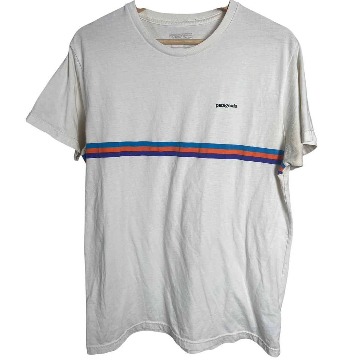 Patagonia Slim Fit Large L Tide Ride Organic Cotton White T-Shirt