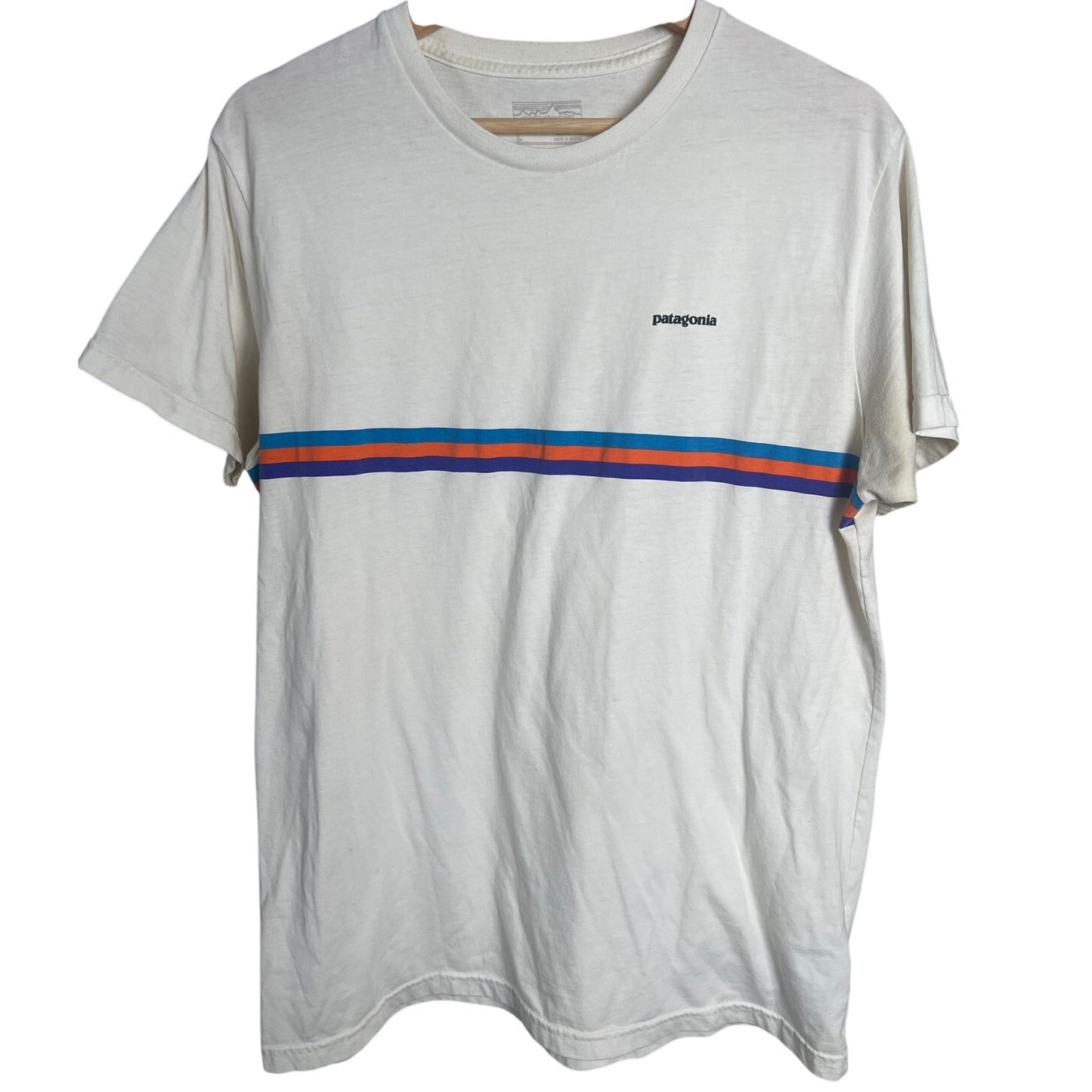 Patagonia Slim Fit Large L Tide Ride Organic Cotton White T-Shirt