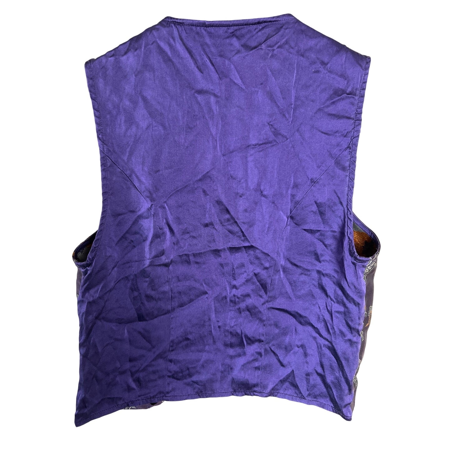 Victoria Secret Silk/Poly Size Small Women's Purple Vest Button Up