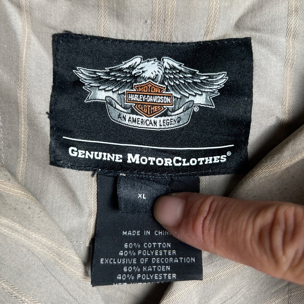 Harley Davidson Shirt Mens XL Gray Embroidered Logo Pocket Biker Motorcycle