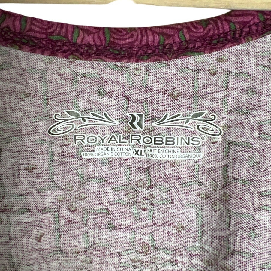 Royal Robbins XL 100% Cotton Purple Floral Tank