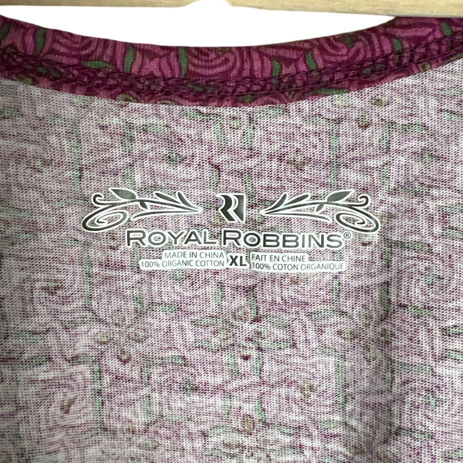 Royal Robbins XL 100% Cotton Purple Floral Tank
