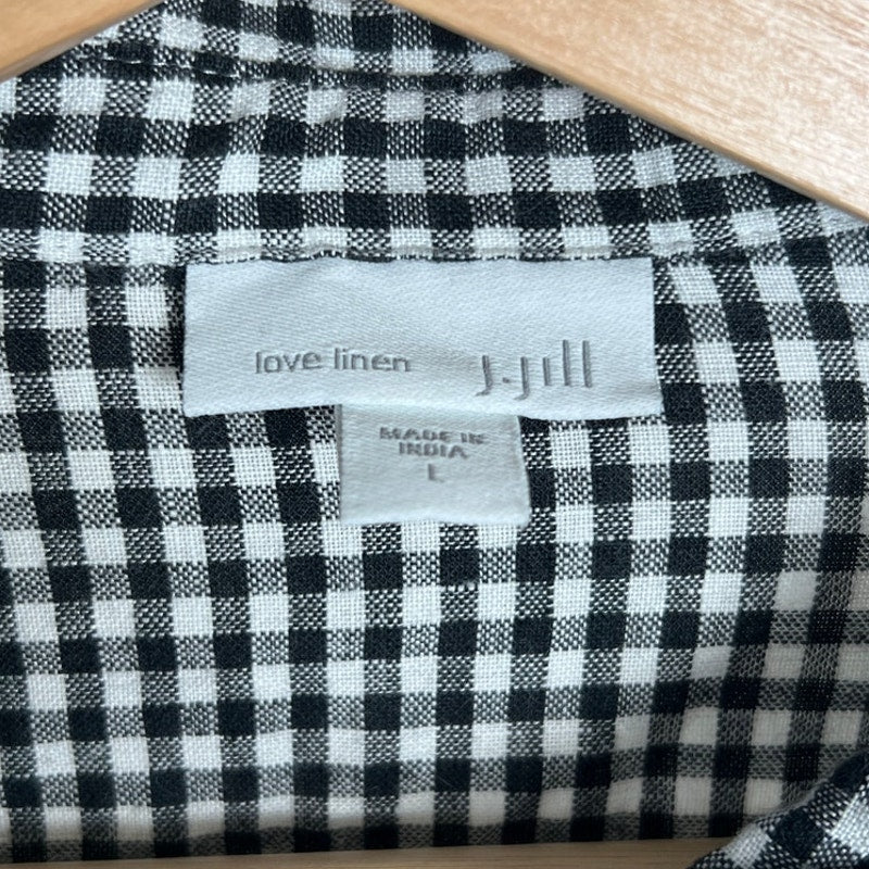 J. Jill Large Plaid Button Down Love Linen Gingham