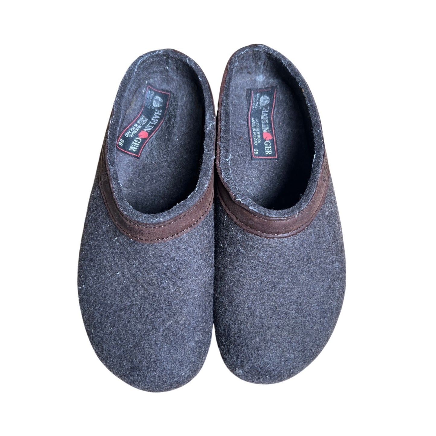 Haflinger Unisex Gray Grizzly Closed Heel Style Wool Clogs Size 38