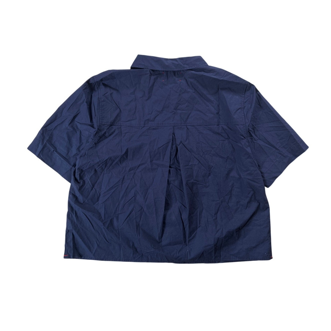 Xirena Navy Blur Short-Sleeve Button Down Women Size XL