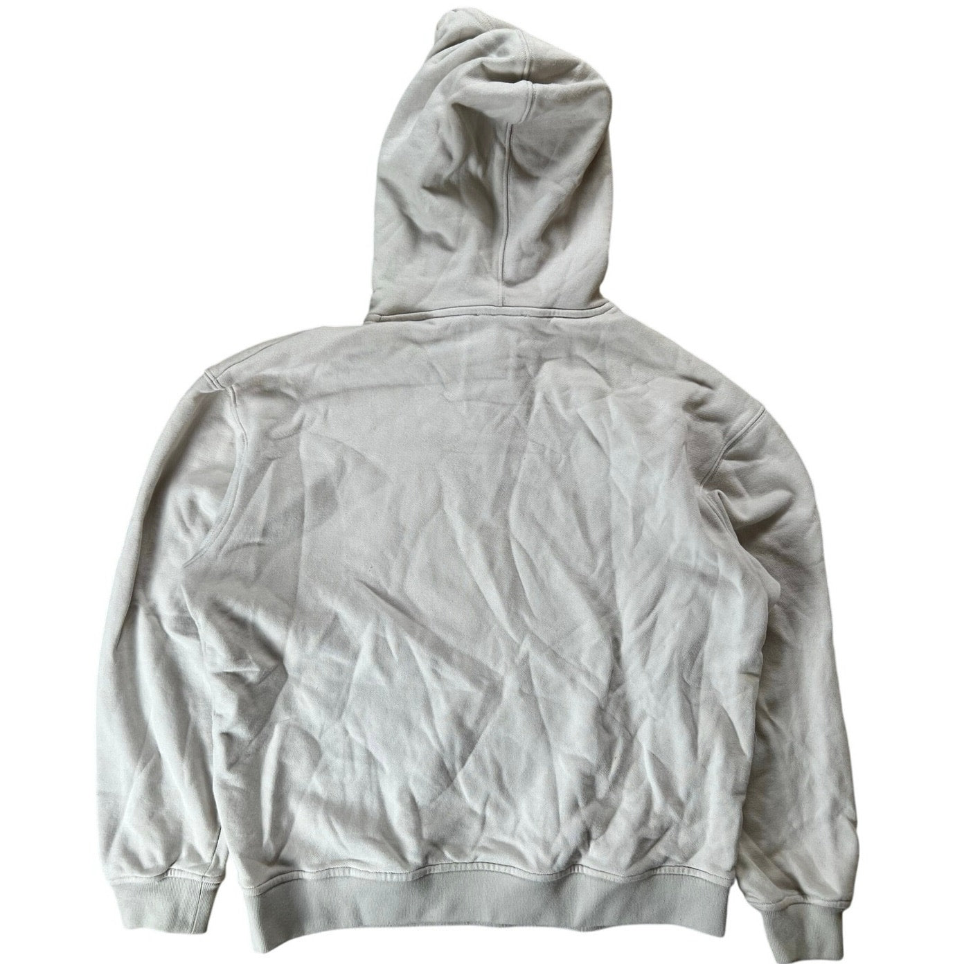 Acne Studios Hoodie Mens L Beige Pullover Cotton Fleece Hooded Pockets Graphic