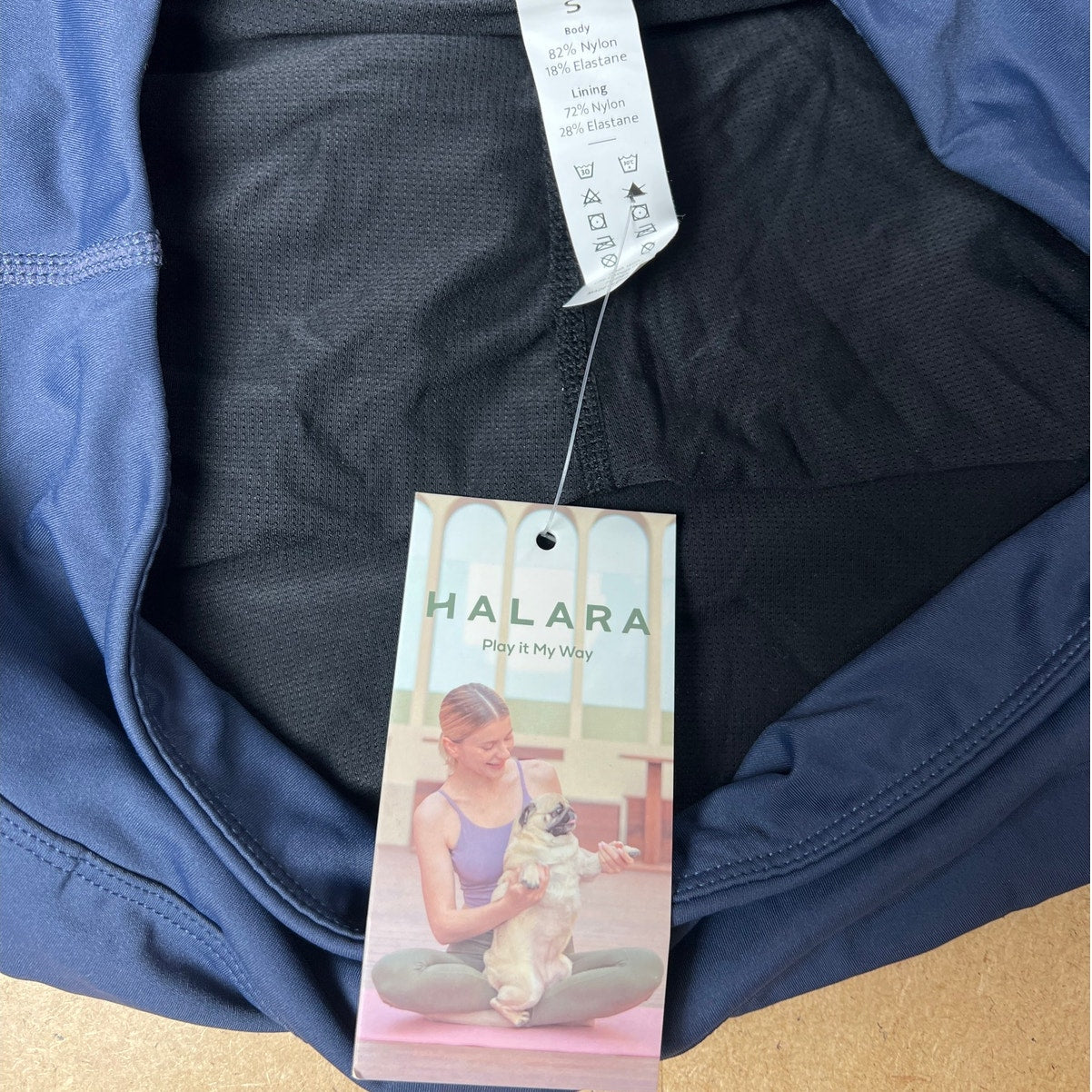 NWT Halara Women's Everyday Mid 2-in-1 Tennis Skirt Navy Blue Small Skort