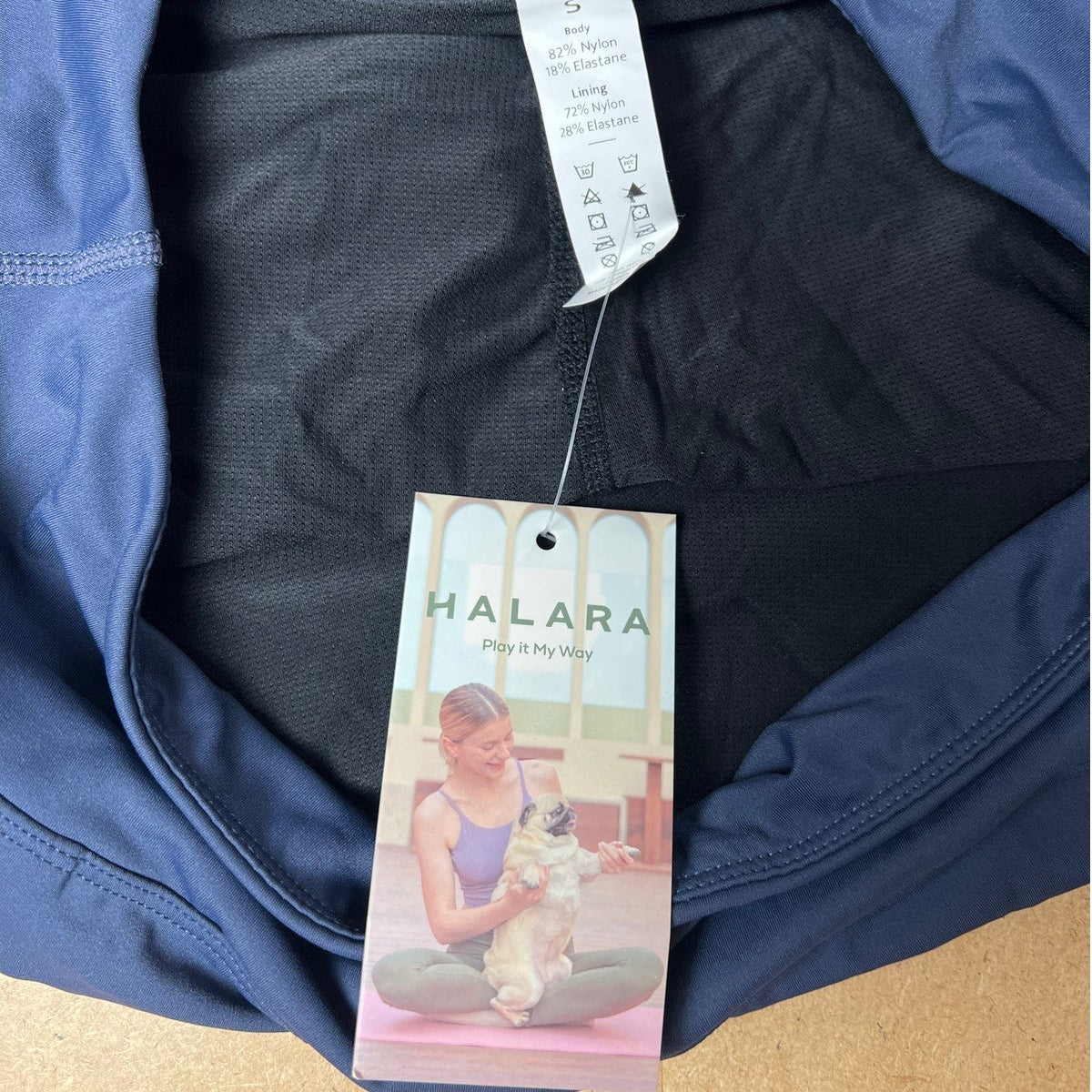 NWT Halara Women's Everyday Mid 2-in-1 Tennis Skirt Navy Blue Small Skort