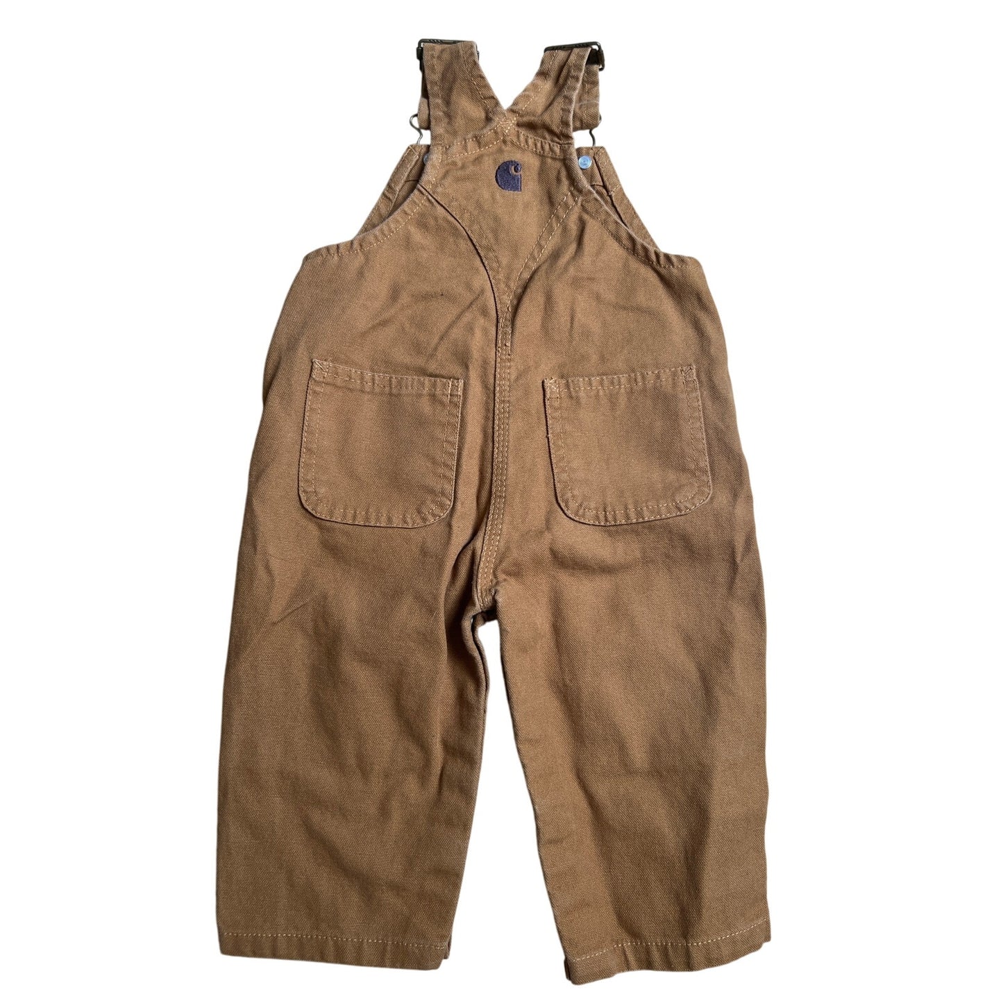 CARHARTT Baby Brown Duck Bib Overalls Double Knee Sz 9M Unisex