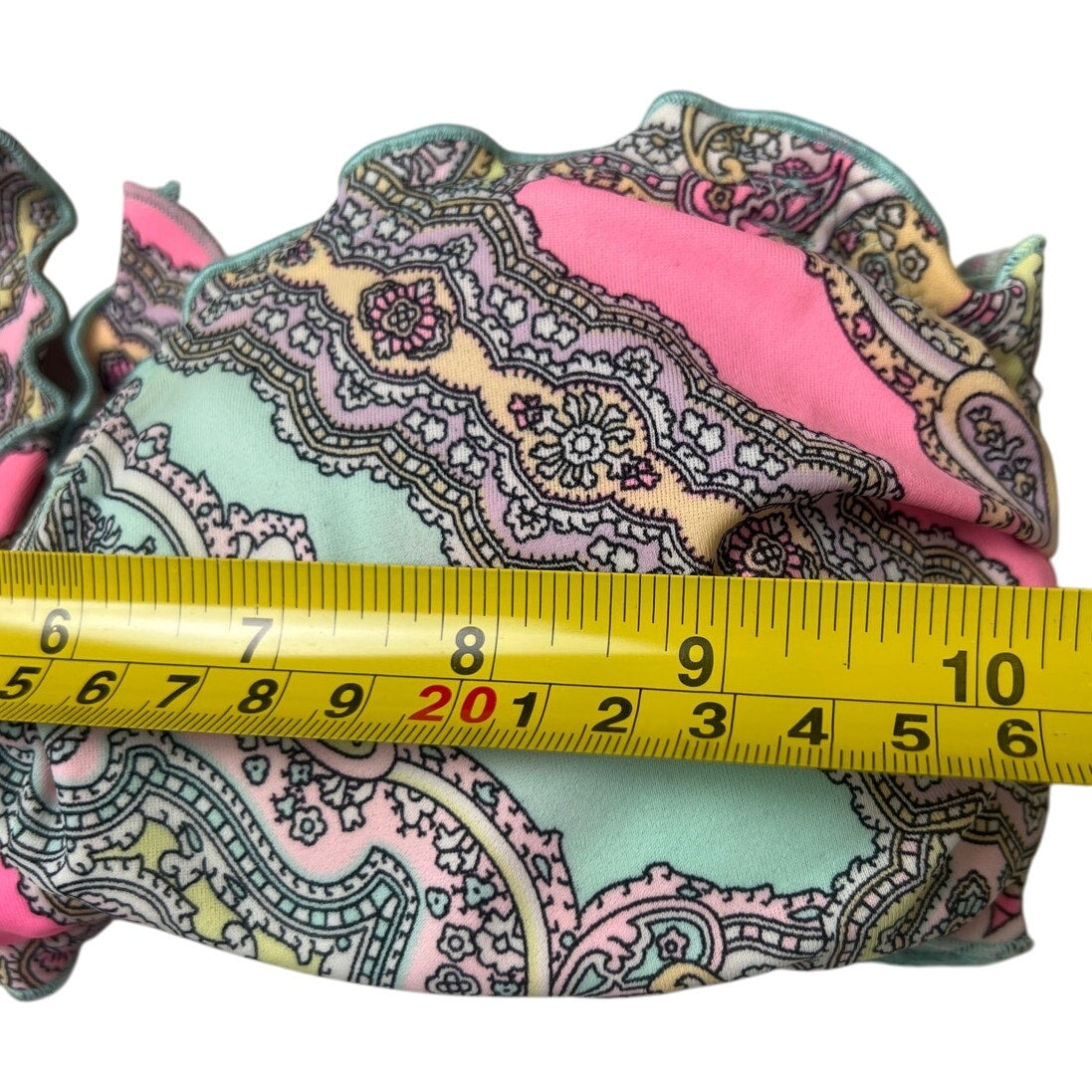 Victoria's Secret Strapless Bikini Top Pink & Blue Paisley Size Small S EUC