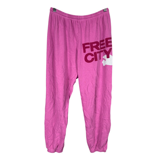 Free City Let's go Together Life Nature Love Size Medium Tokyo Pink Sweatpants