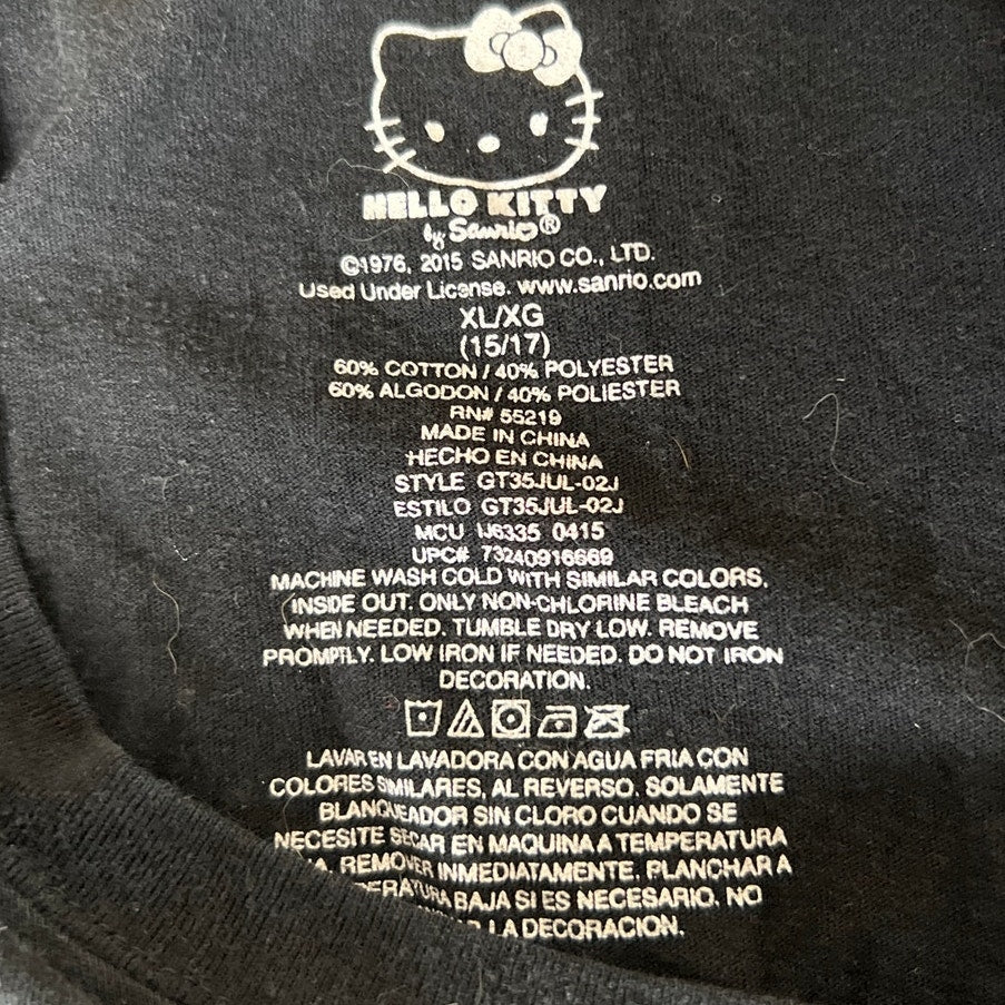 Hello Kitty 2015 Graphic Black T-shirt XL Women's