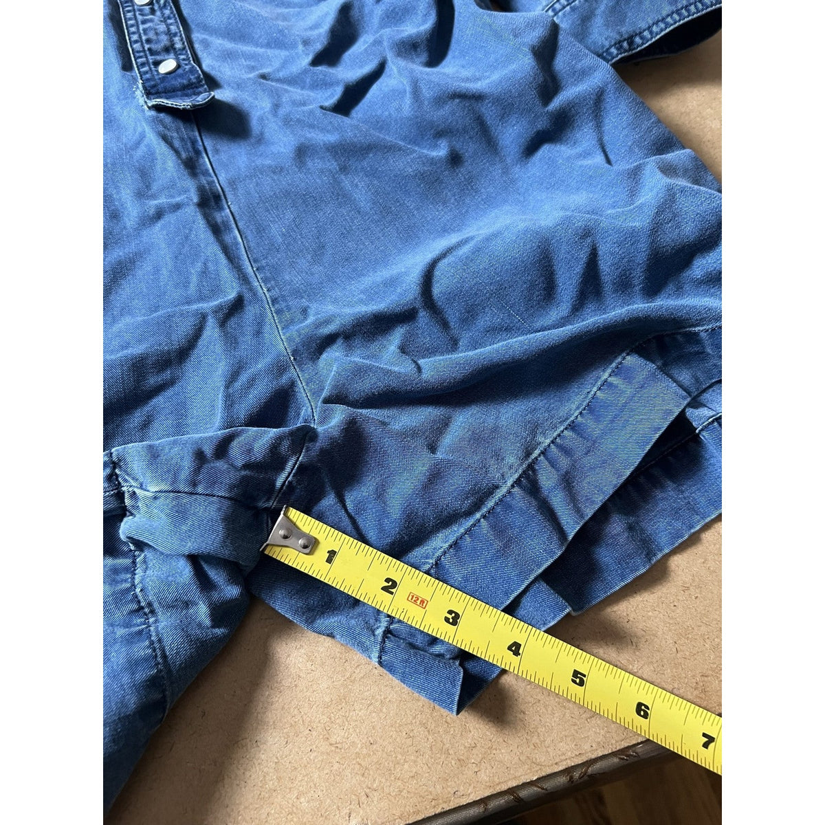 Claudie Pierlot Womens M Blue Denim Collared Snap Casual Pockets Long Sleeve