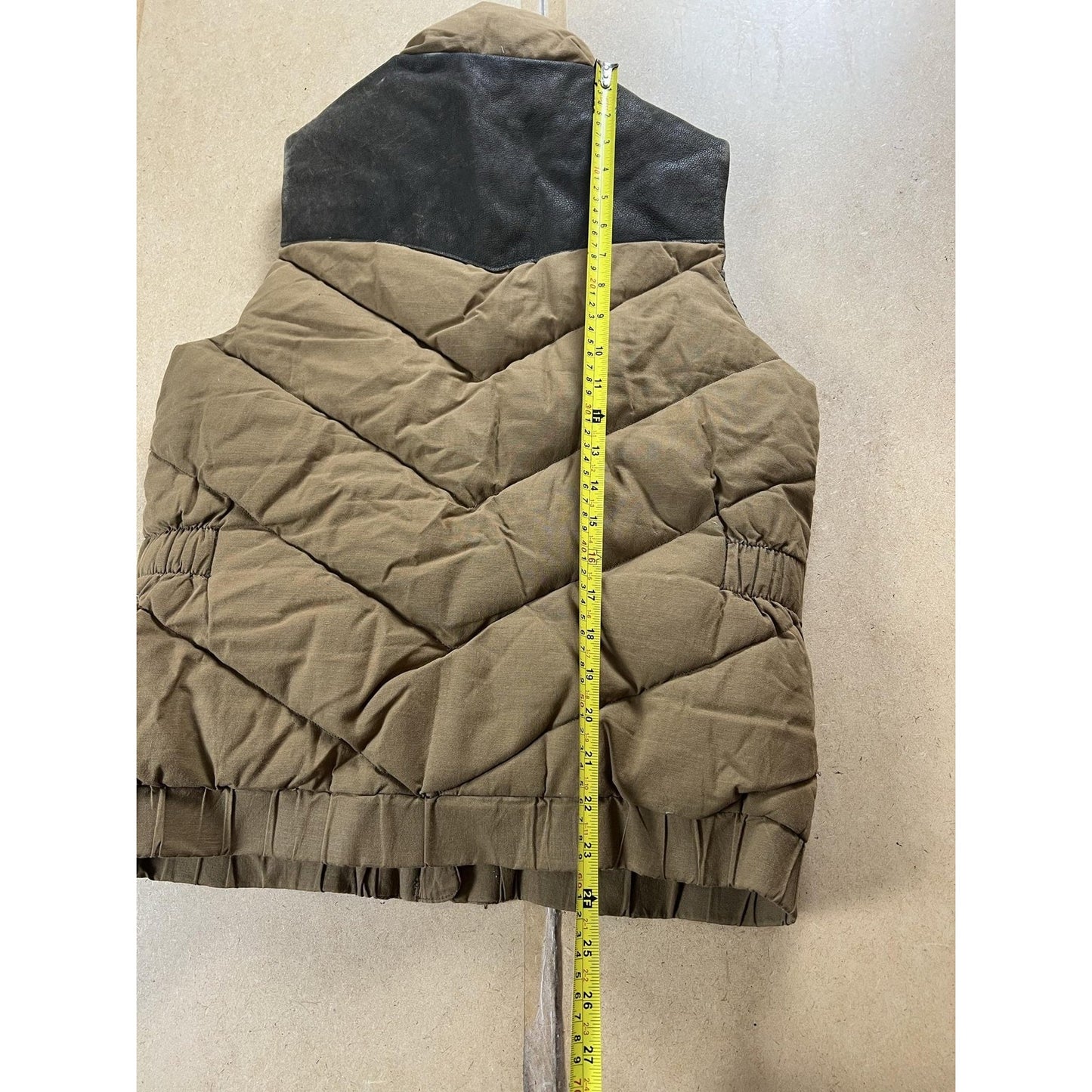 Filson Vest Mens M Brown Puffer Jacket Canvas Down Insulated Quilted Collared