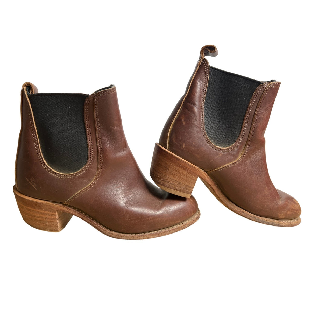 Red Wing Heritage Harriet Chelsea Ankle Boots 7.5 B Amber Harness Brown