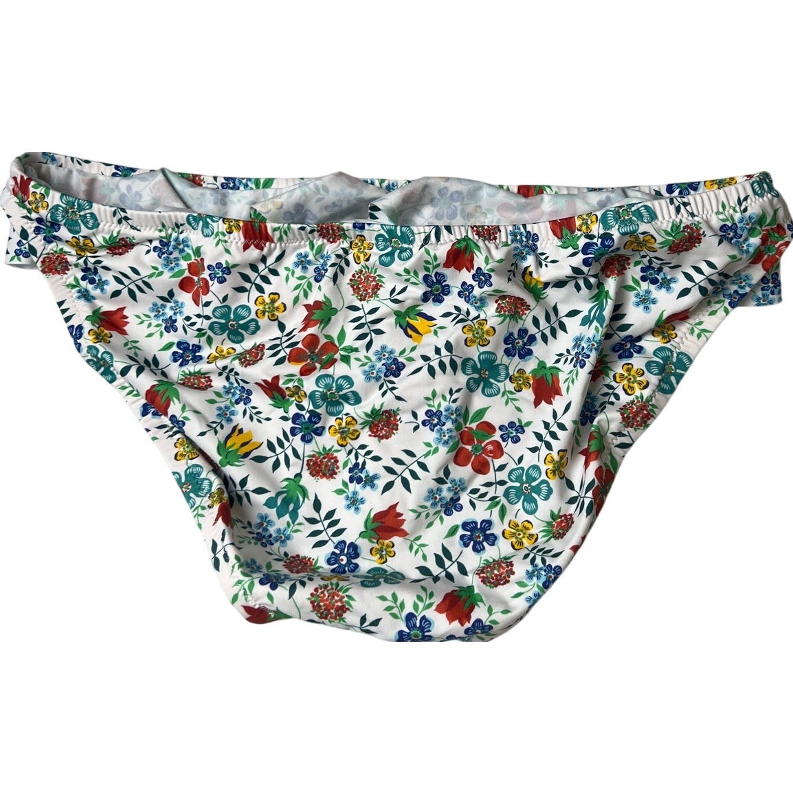 J. Crew Liberty Ruffle Hipster Bikini Bottoms Size Large NWT
