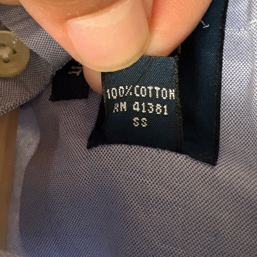 Ralph Lauren Size 16 Button Down 100% Cotton Blue 34/35