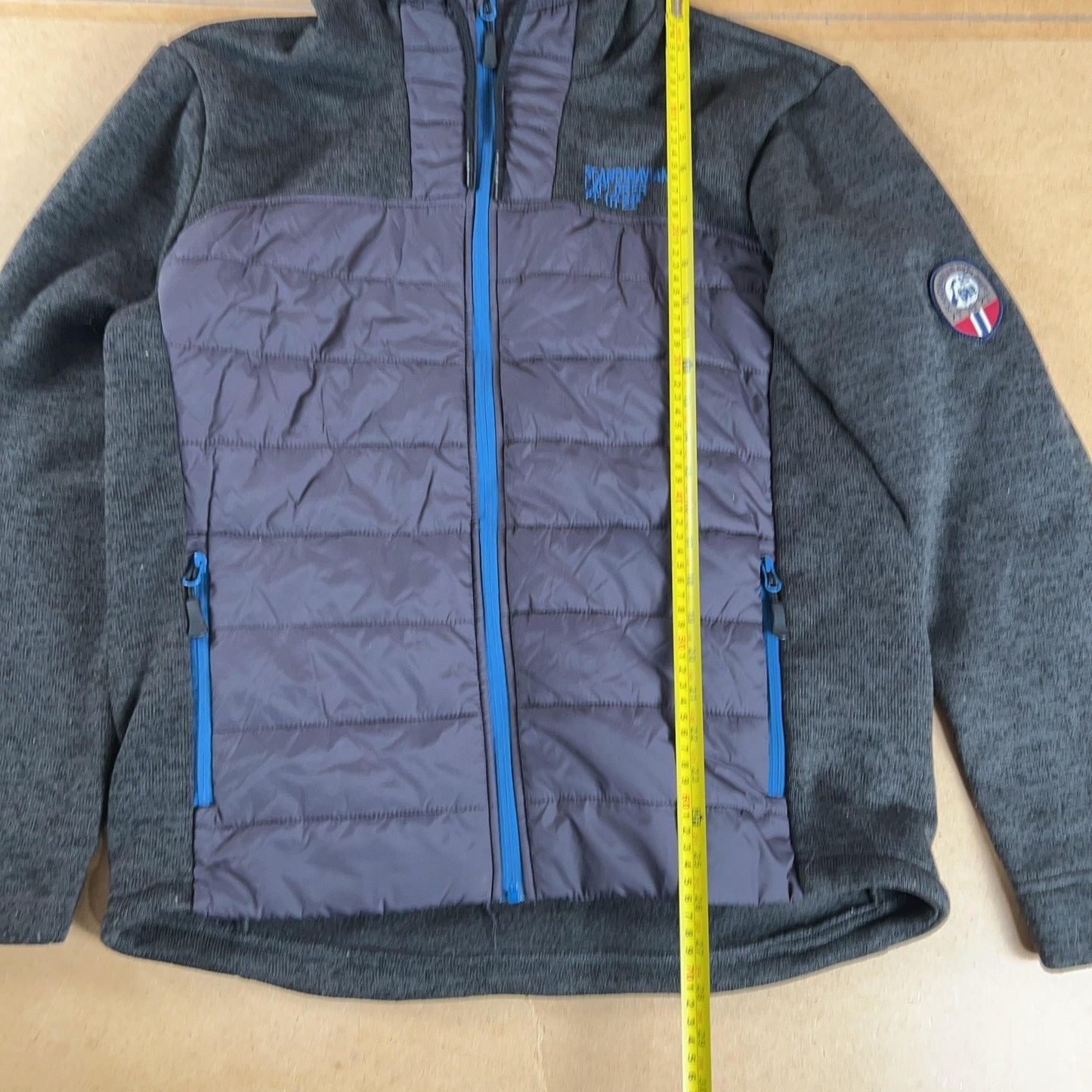 Scandinavian Explorer Jacket XL Gray Polyester Hooded Quilted Zip Front