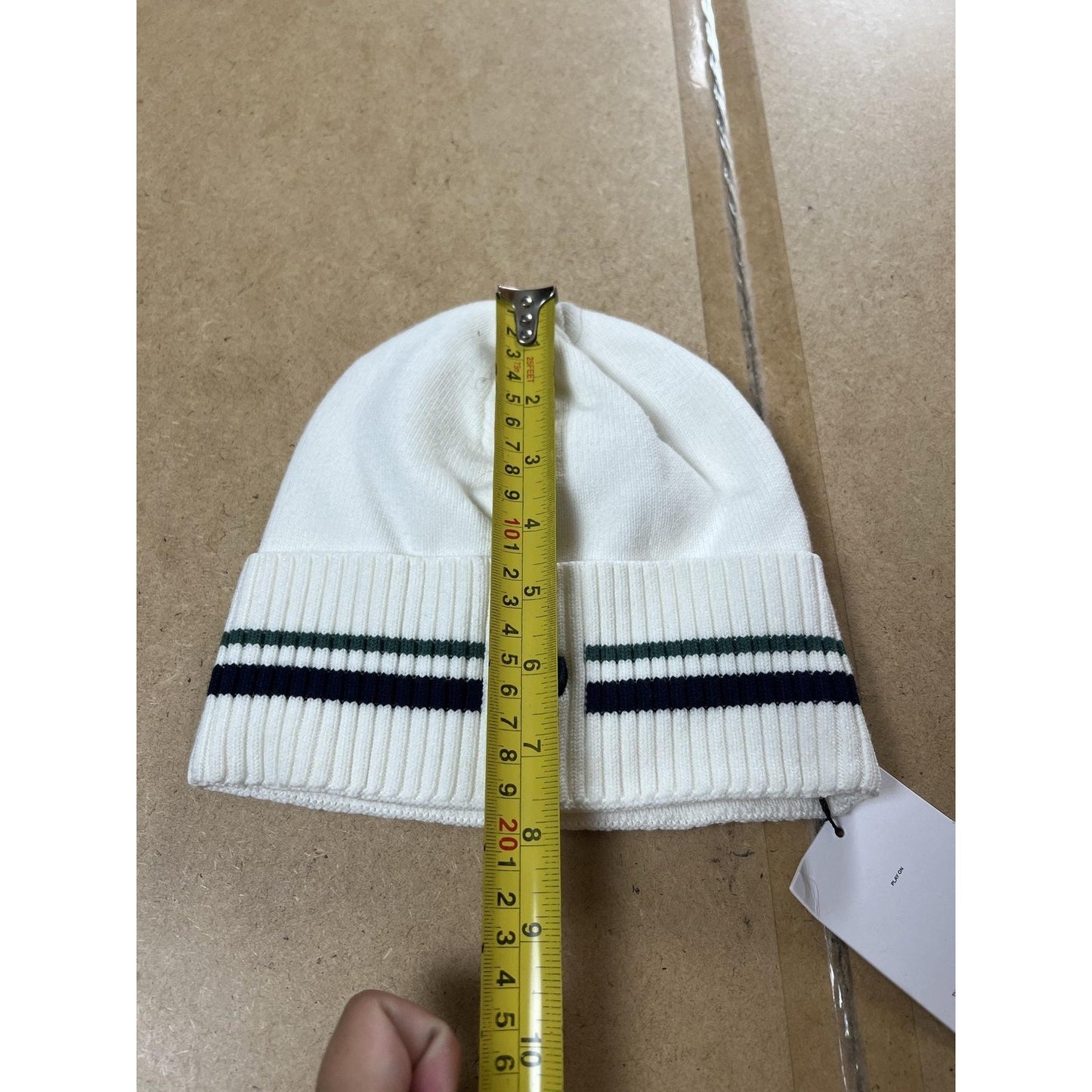 Wilson U Collegiate Beanie Womens XS White Striped Knit Lined Logo Winter