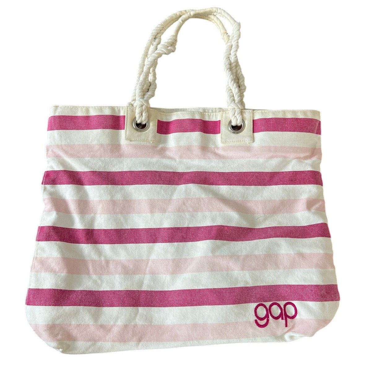 Y2K Gap Striped Pink & White Large Tote Bag
