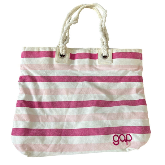 Y2K Gap Striped Pink & White Large Tote Bag