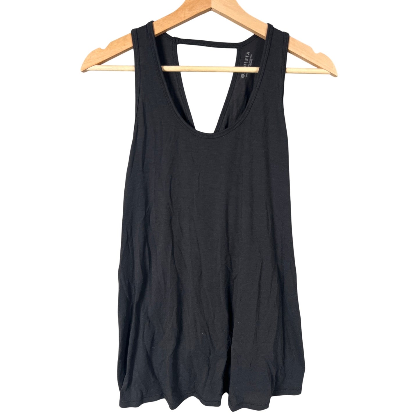 Athleta Women Tank Top Size Large Ribbed Draped Scoop Neck