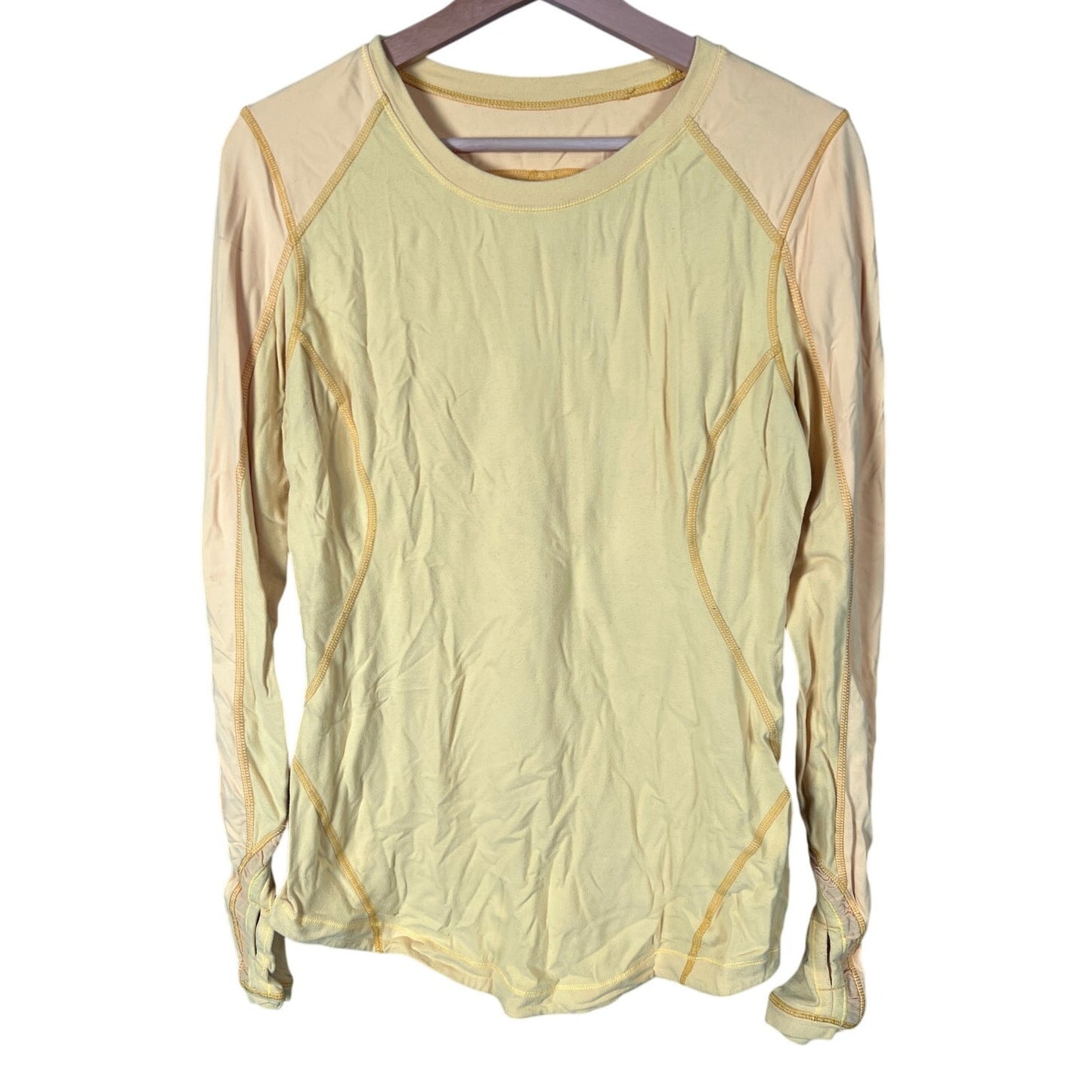 Lululemon Size 8 Long Sleeve Yellow Thumbholes Long Sleeve Shirts Women's