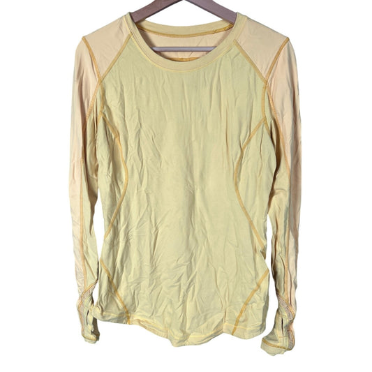 Lululemon Size 8 Long Sleeve Yellow Thumbholes Long Sleeve Shirts Women's