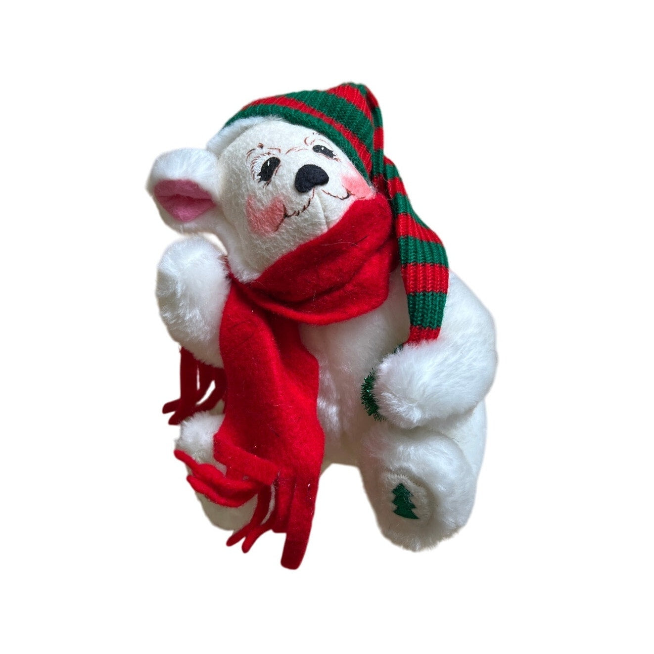 Annalee 2004 Christmas Bear Sitting on Wooden Chair Decoration