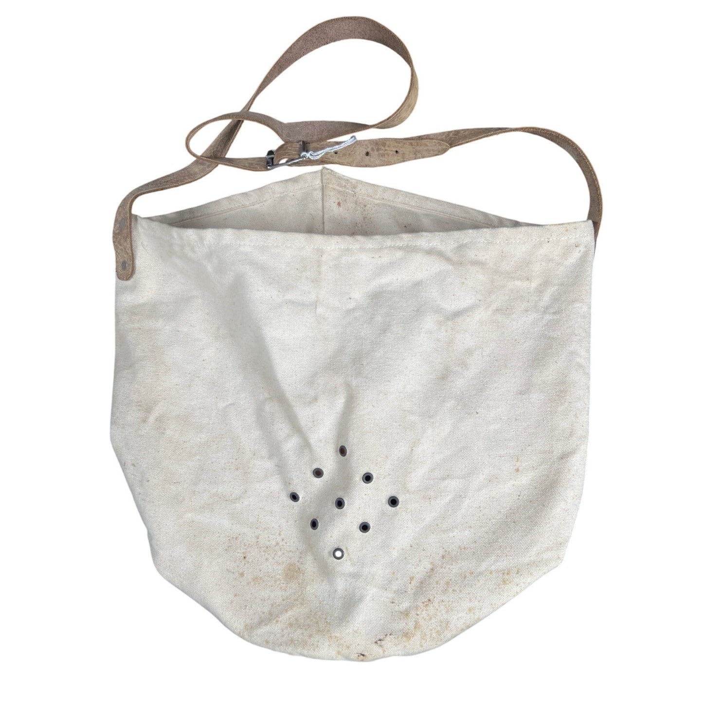 Vintage Unbranded Canva Cotton Leather Bottom Strap Tote Bag