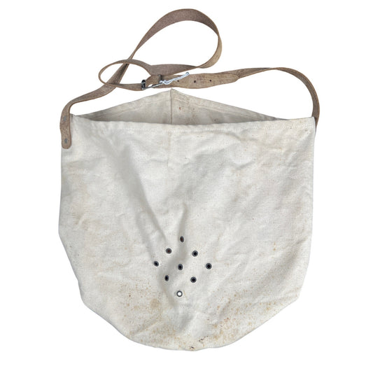 Vintage Unbranded Canva Cotton Leather Bottom Strap Tote Minnow Bait Bag