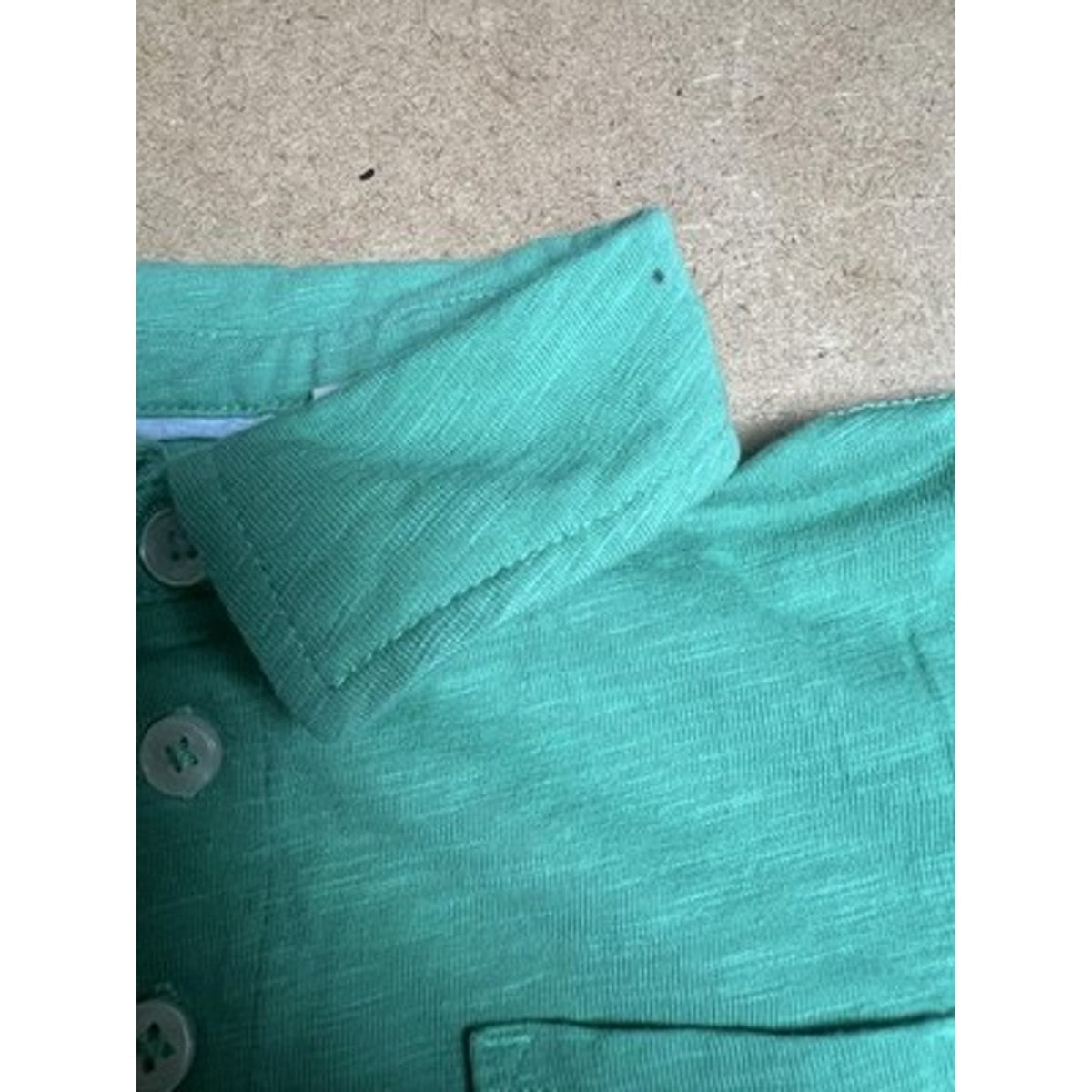 Mini Boden Polo Boys 5T Green Short Sleeve Collared Pocket Embroidered Bunny