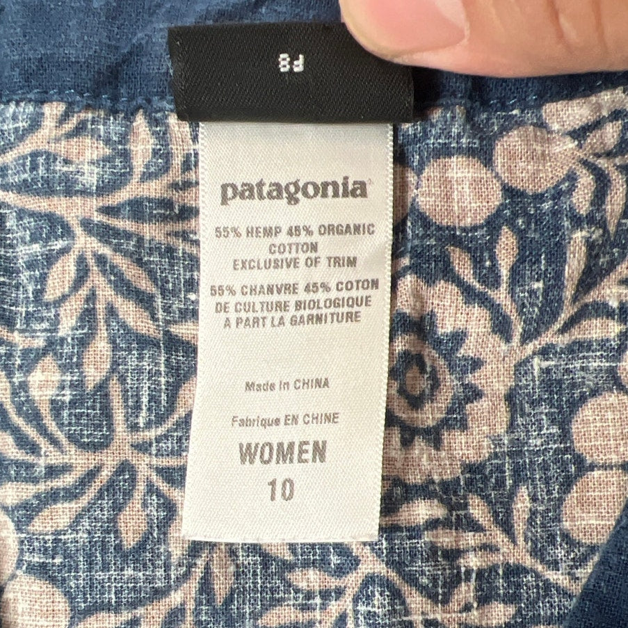 Patagonia Blue/Tan Pullover Sleeveless Dress Size 10