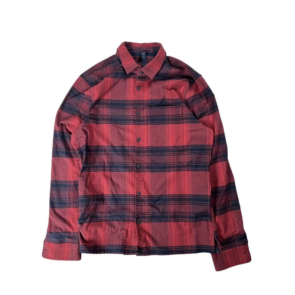Lululemon Shirt Mens M Red Plaid Long Sleeve Flannel Button Up Collared Casual