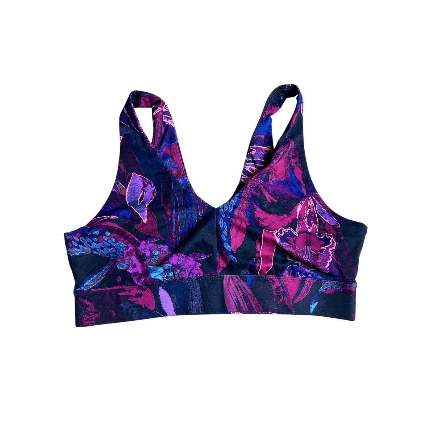 All In Motion Bra Womens XL Multicolor Floral Sports Bra Racerback Stretch