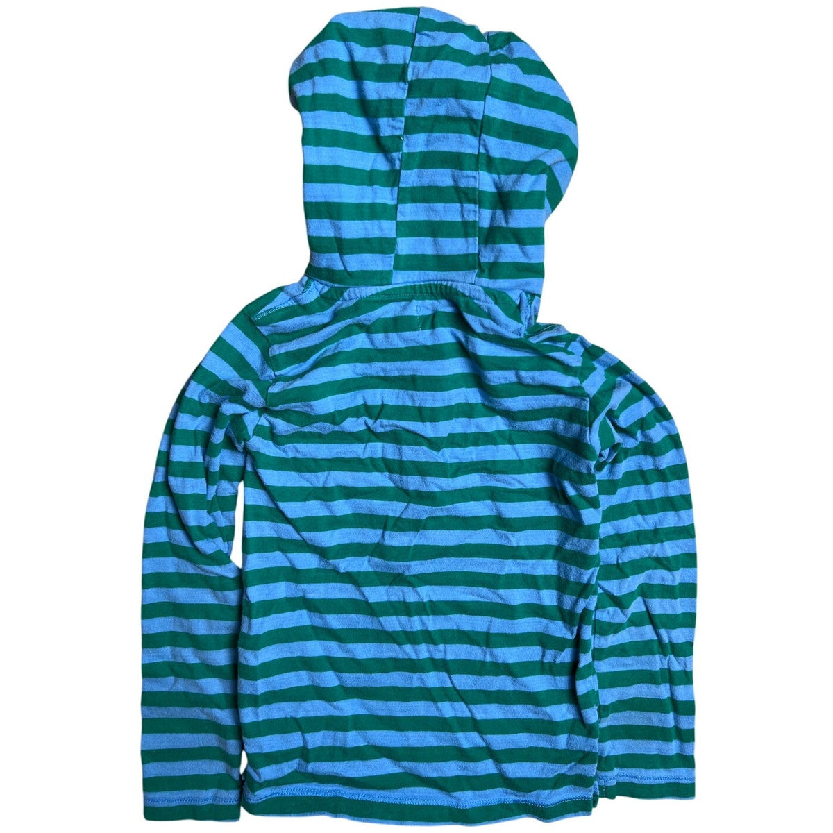 Leigh Tucker Willow Boys Striped Green and Blue Hooded Sweatshirt Size 4-5