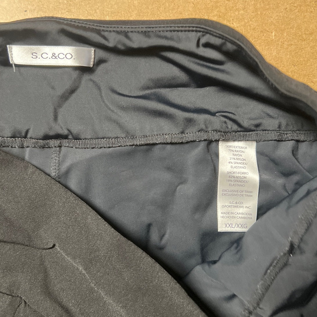 S.C. & Co. Womens 2XL Black Mini Skirt