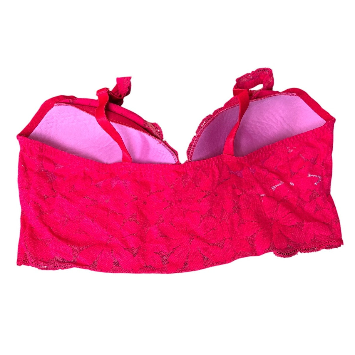 Victoria Secret Pink Red Bra Size XL Lined Pull On Bralette