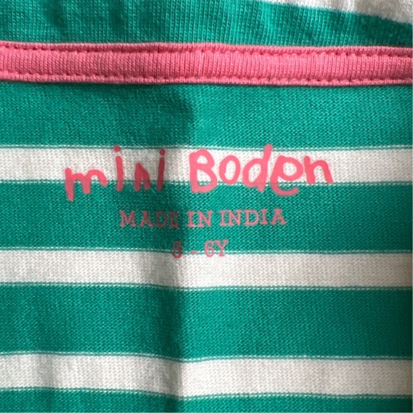 Mini Boden Girl’s Striped Play Dress Size 5-6y Cotton Knit Casual Colorful