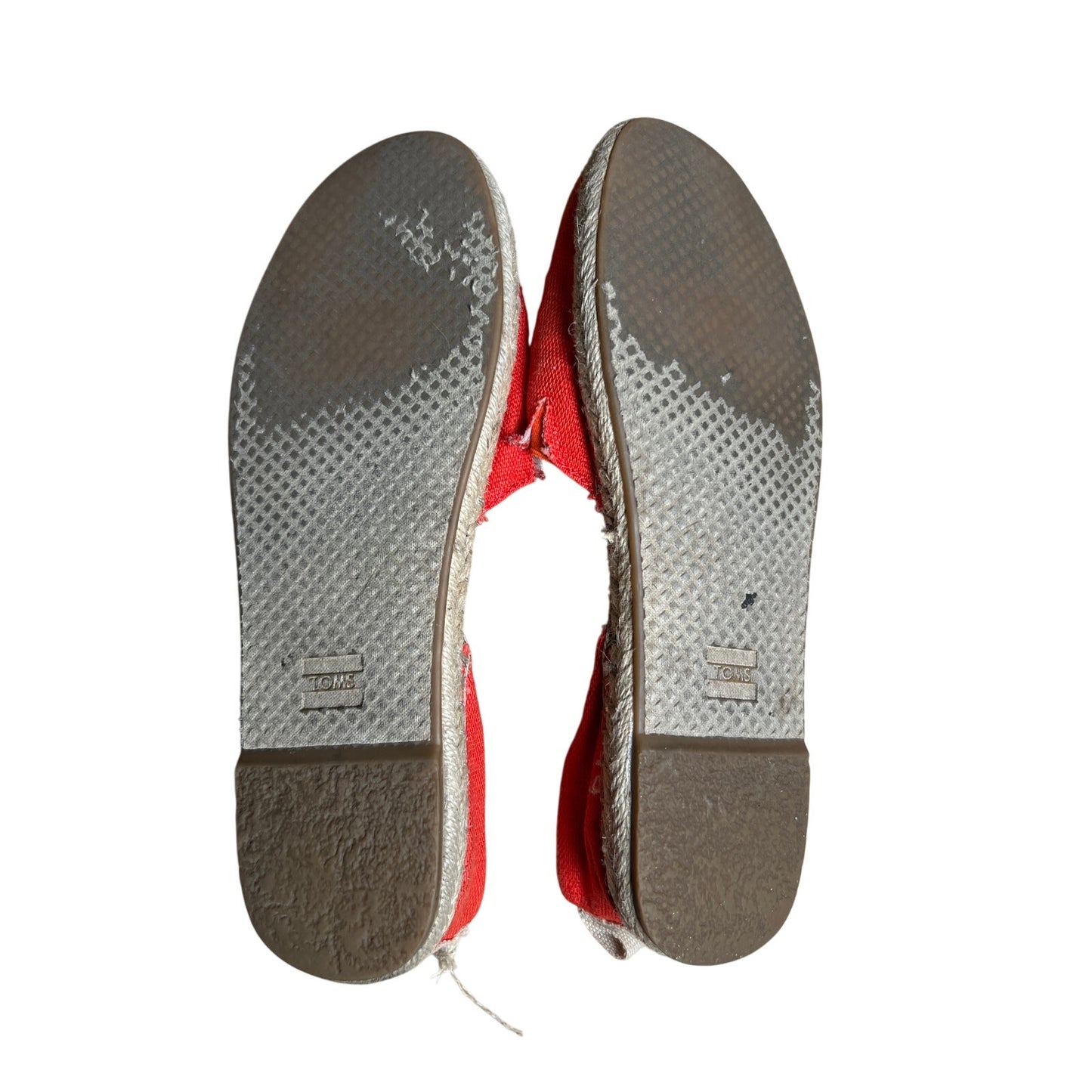 TOMS Clare V. Orange Canvas Gladiator Sandals Katalina Espadrilles SIze 7.5